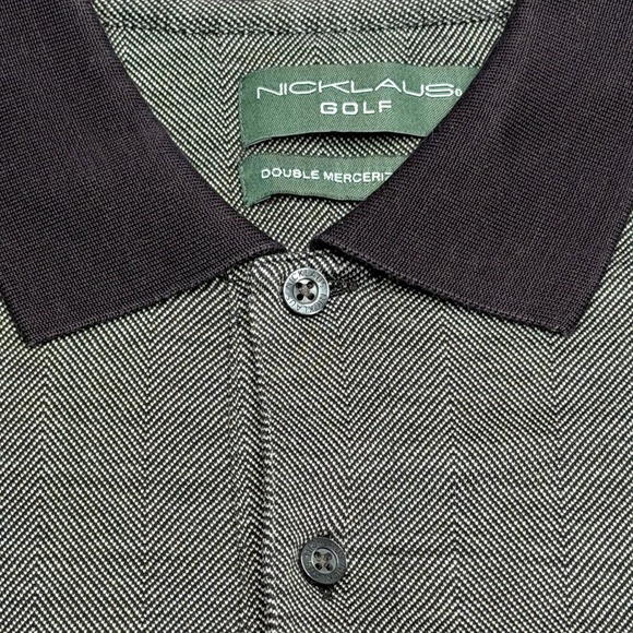 Nicklaus Golf Other - Nicklaus Golf Polo Shirt Mens XL Gray Herringbone Double Mercerized Cotton Short